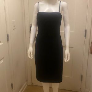 Women - BR black strapless dress with details at chest, zipper, size:6